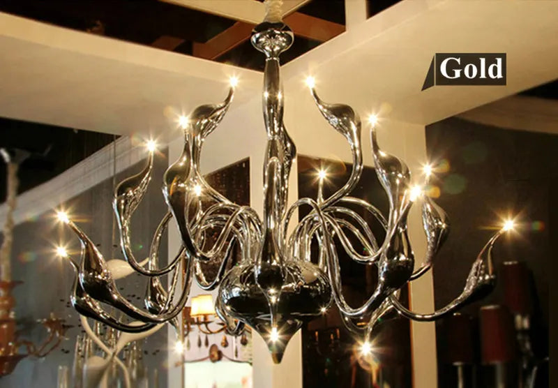 suspension nordic swan en fer art déco moderne
