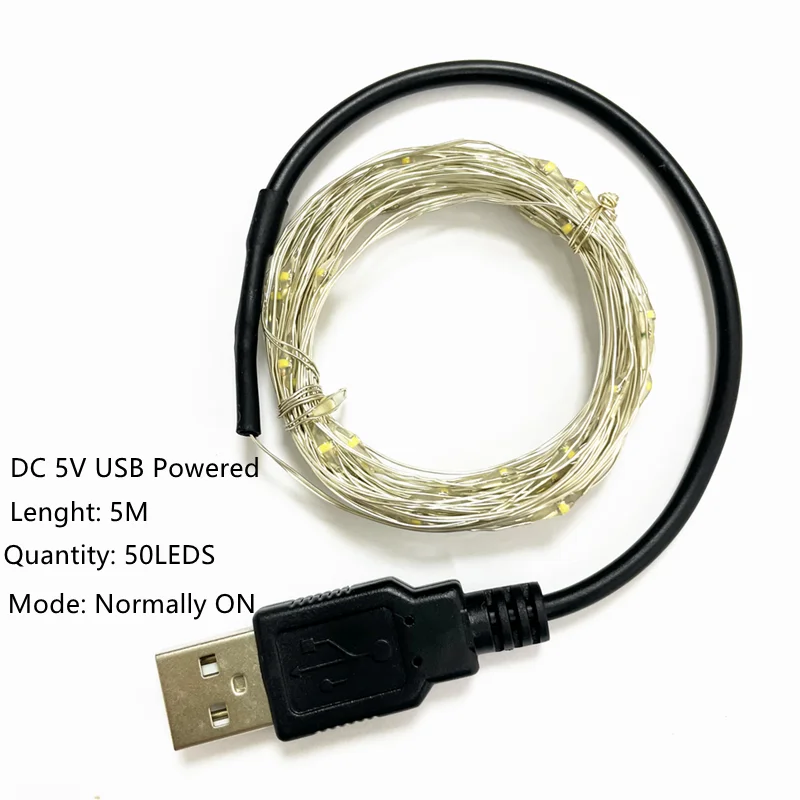 guirlande lumineuse à led en fil de cuivre pour célébrations et décorations