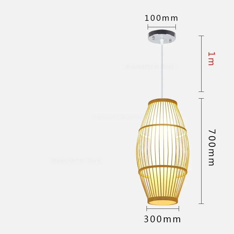 luminaire suspendu en bambou chinois pour restaurant hôtel