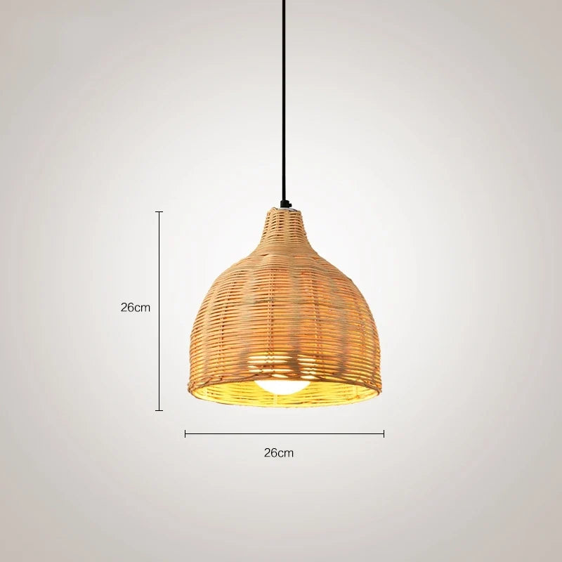 suspension en rotin et bambou pour décoration intérieure rusticité asiatique
