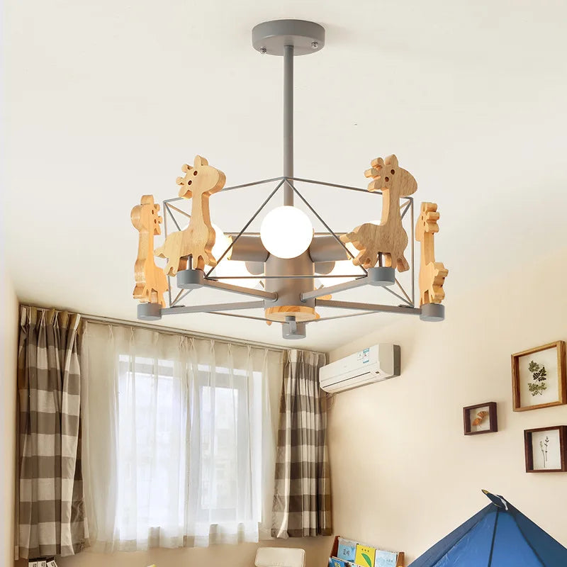Lustre enfant LED en forme de girafe