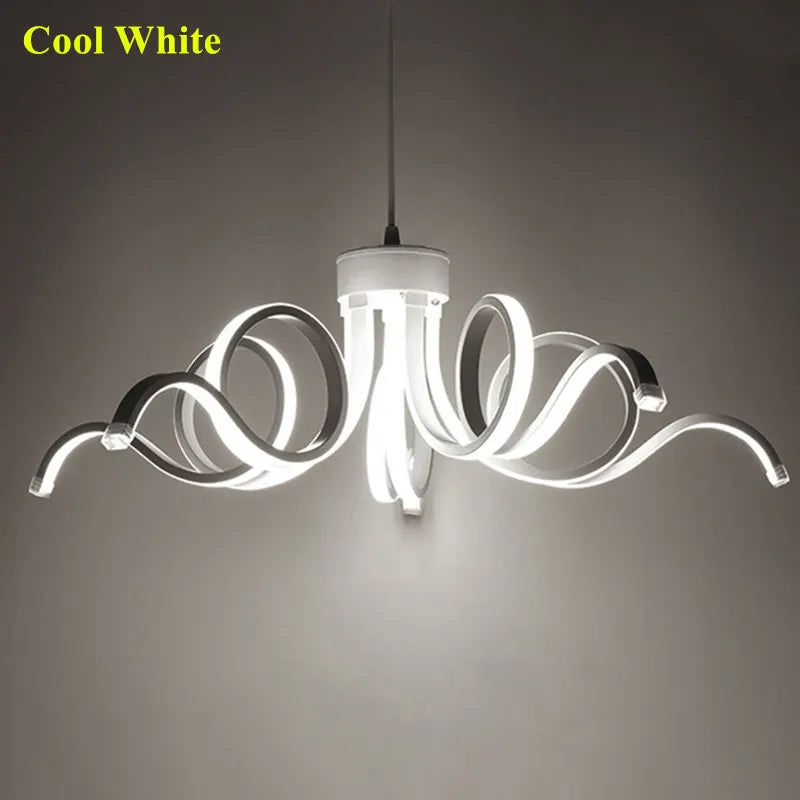lustre suspendu moderne télécommandé en aluminium acrylique éclairage intelligent