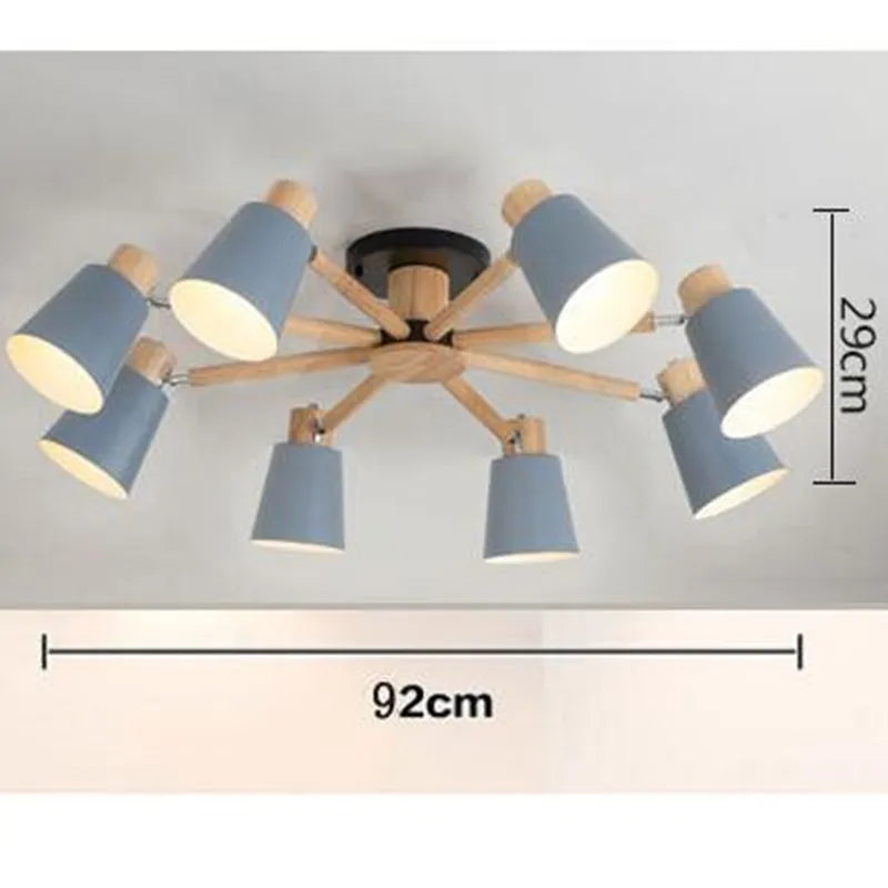 lustre nordique en bois massif simple et moderne