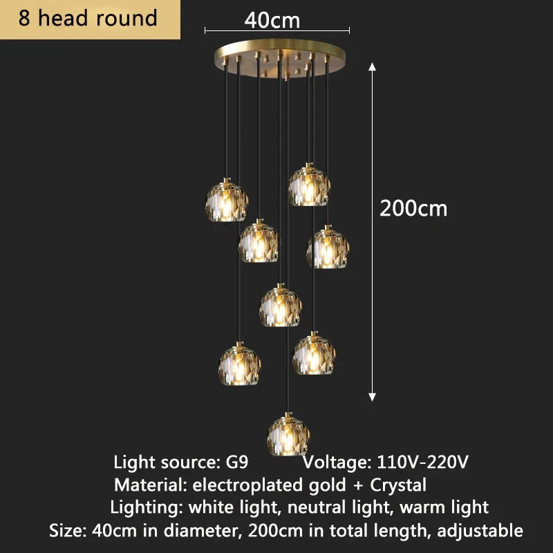 lustre contemporain en cristal pour restaurant café et bar
