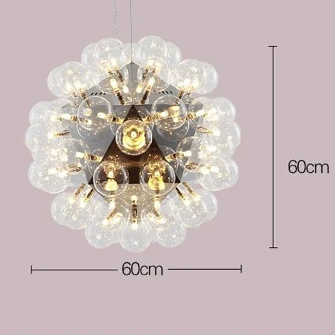 Lustre design Nordique Taraxacum bulles lumières verre miroir boule cuisine salon salle à manger bar décor