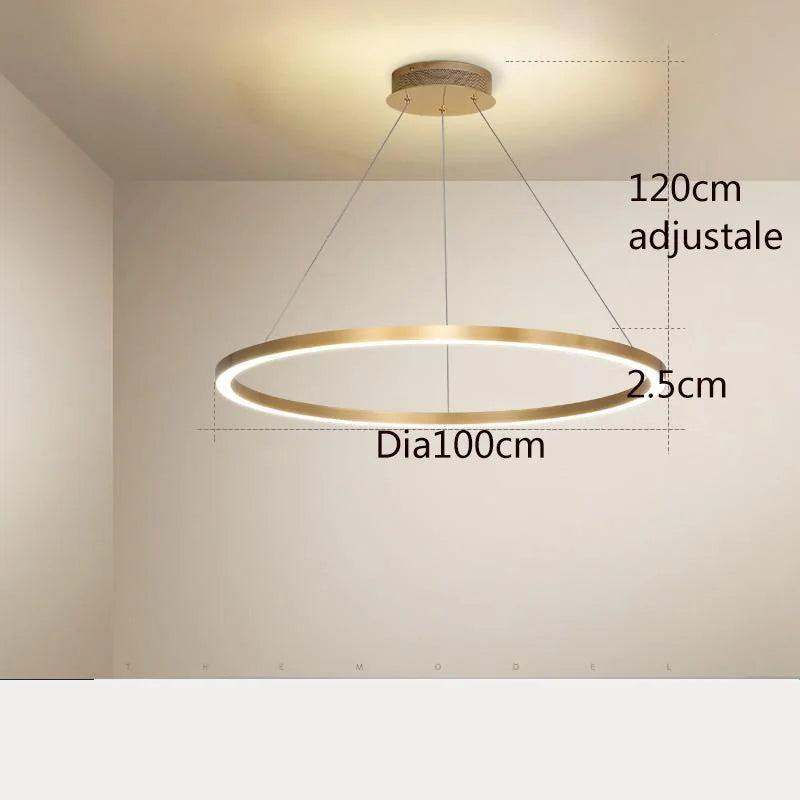 lustre simple style nordique moderne cercle rond décoration intérieure