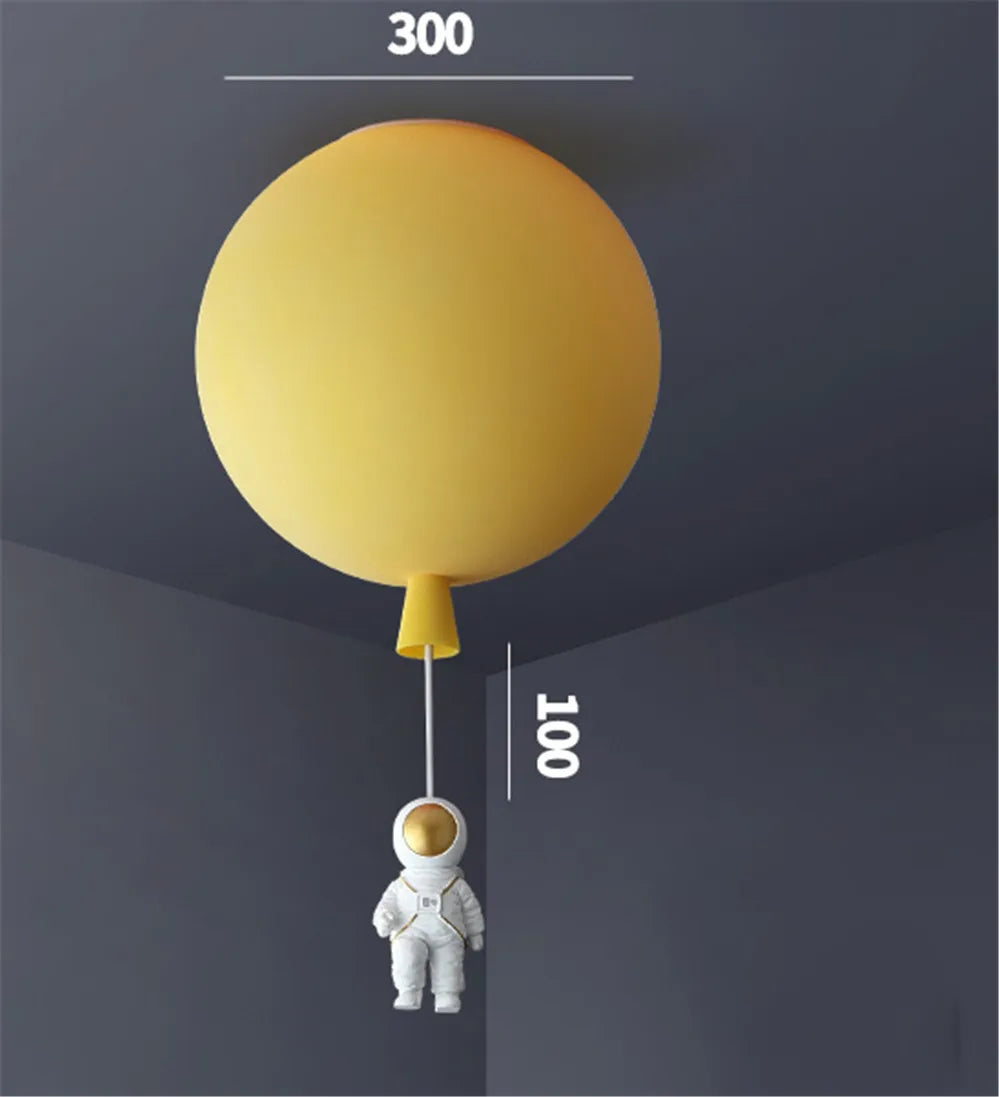 plafonnier led nordique avec astronaute et ballons pour enfants