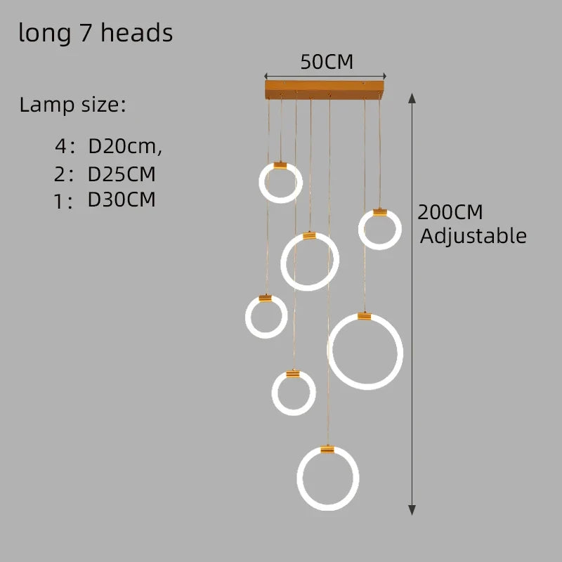 lustre à led moderne en acrylique pour décoration luxe