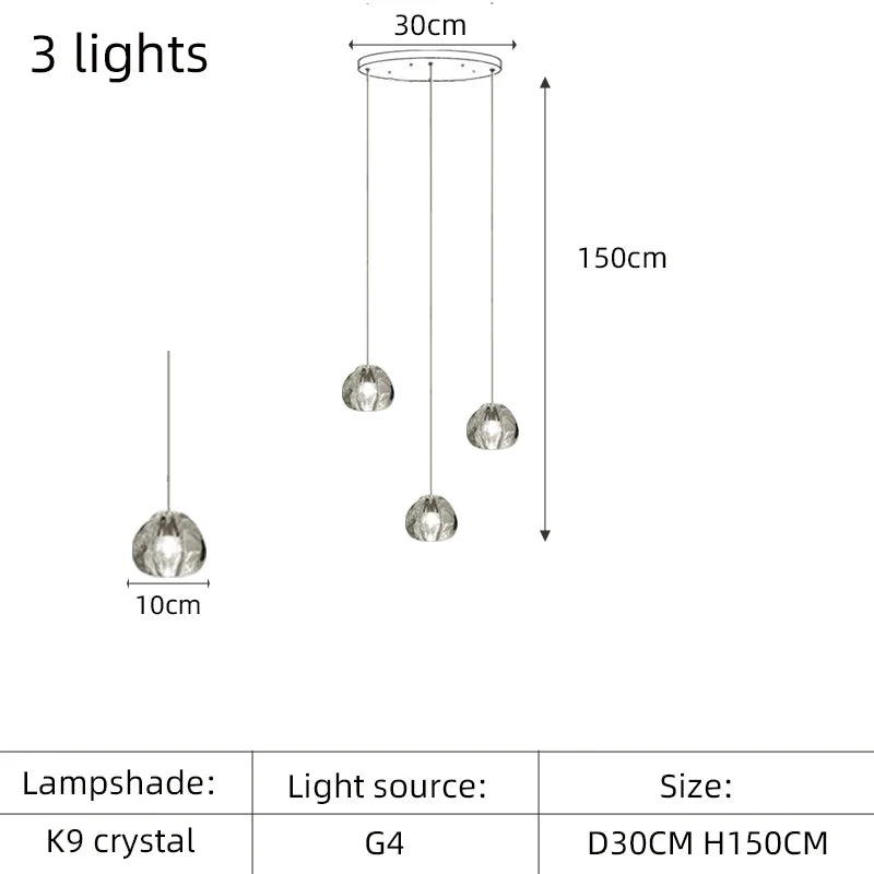 lustre led moderne en cristal design élégant pour espaces raffinés
