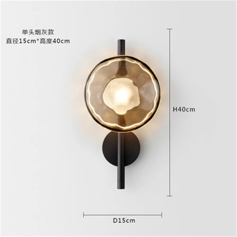 applique murale ceto design rétro en verre rond luxe intérieur