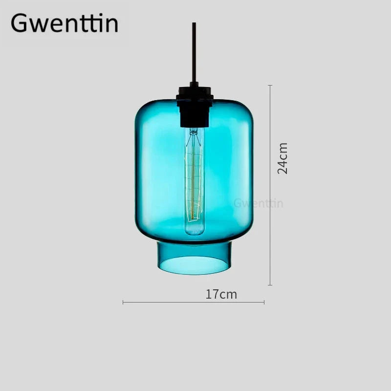 suspension moderne en verre teinté pour décoration intérieure