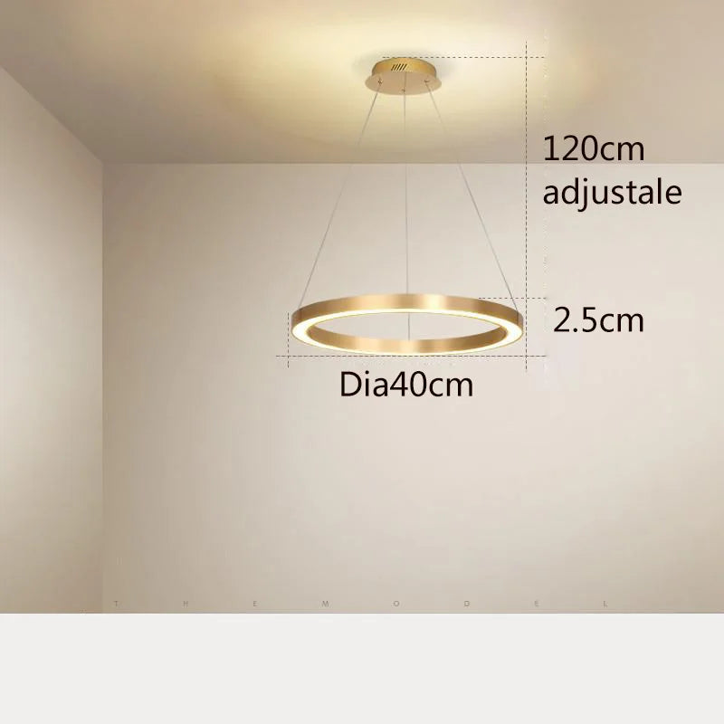lustre simple style nordique moderne cercle rond décoration intérieure