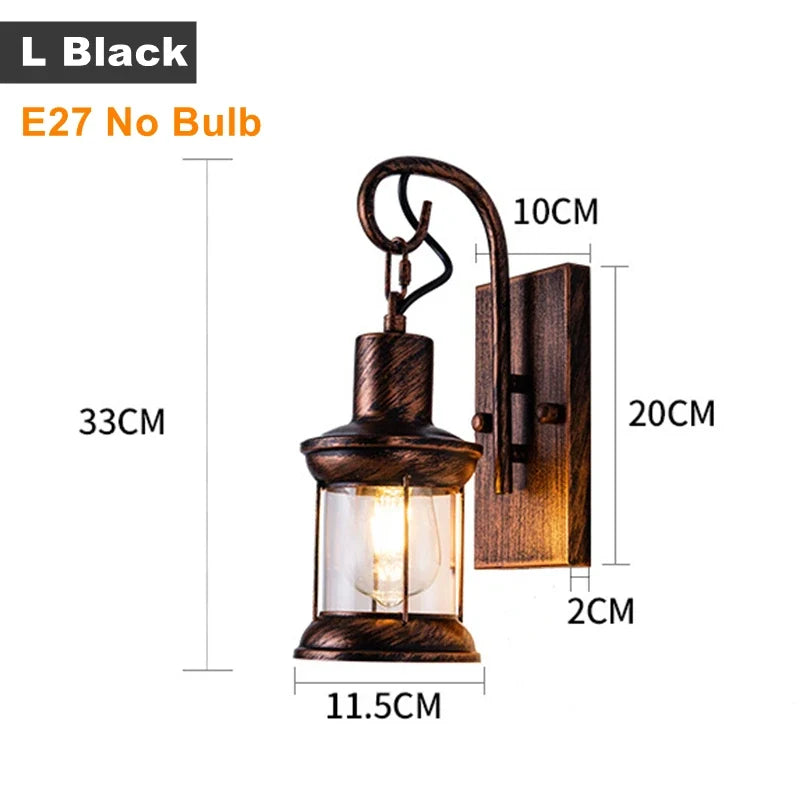 applique murale led rustique en fer vintage pour intérieur et extérieur