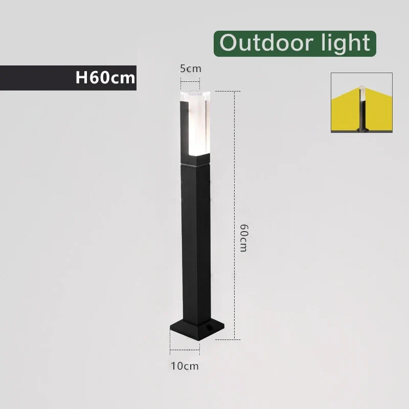 Lampe à gazon moderne lumière extérieure en aluminium étanche à l'eau porche jardin IP54 lampe à gazon extérieure maison cour décor paysage lumières