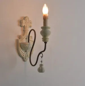 applique murale en bois et fer style vintage industriel