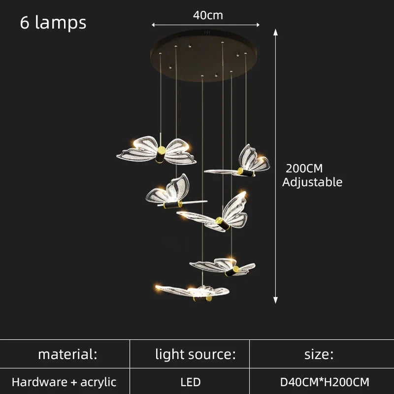 lustre moderne design papillon pour intérieur élégant et chaleureux