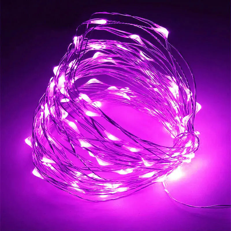 guirlande lumineuse led en fil de cuivre pour décorations de fête