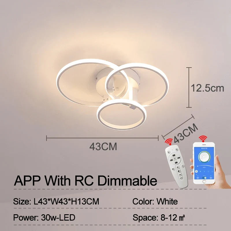 Plafonnier anneaux à LED
