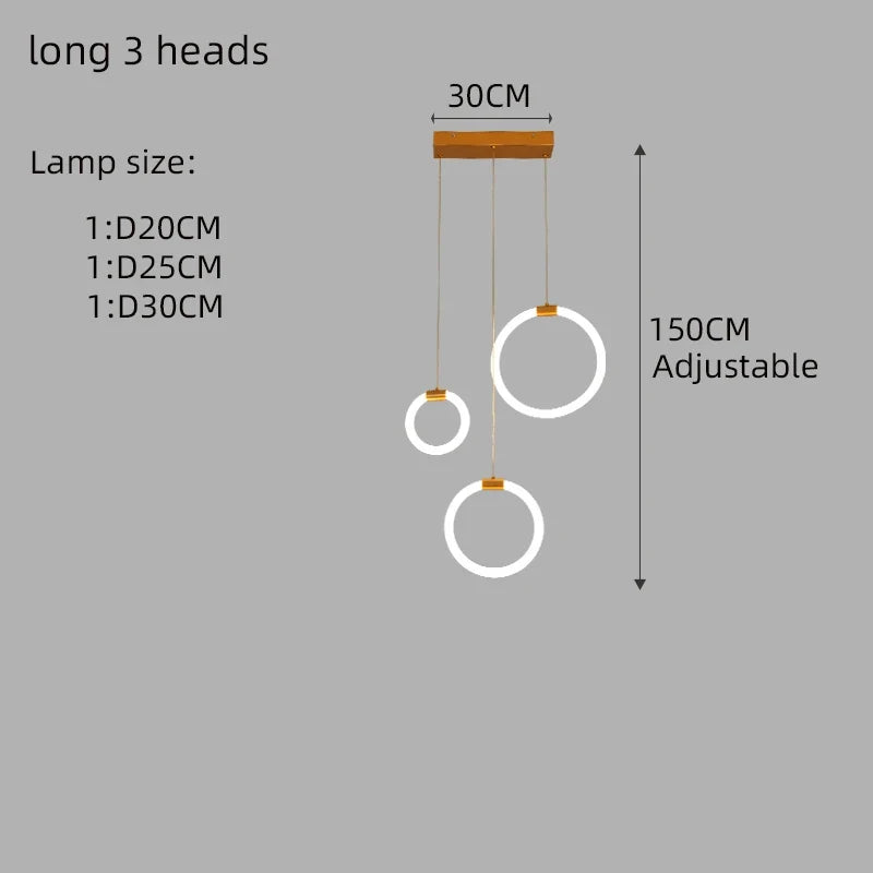 lustre à led moderne en acrylique pour décoration luxe