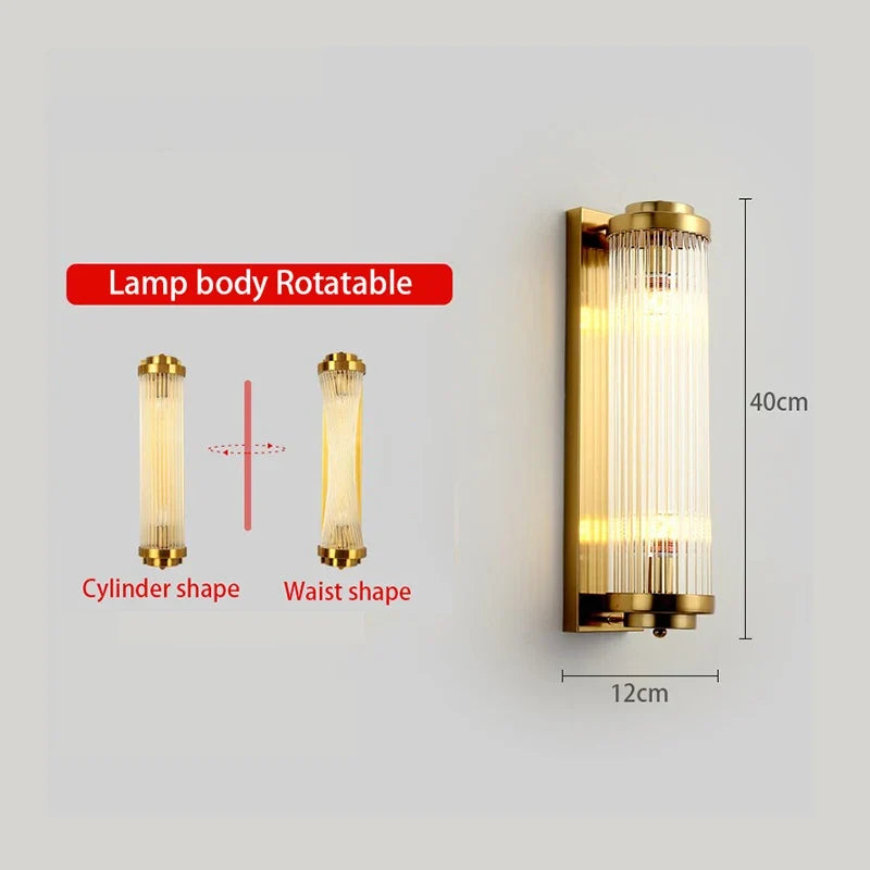 Applique murale Led en cristal post-moderne
