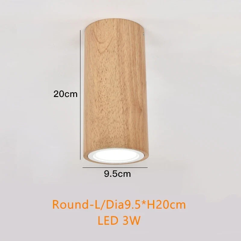 Spot Led rond en bois au design nordique