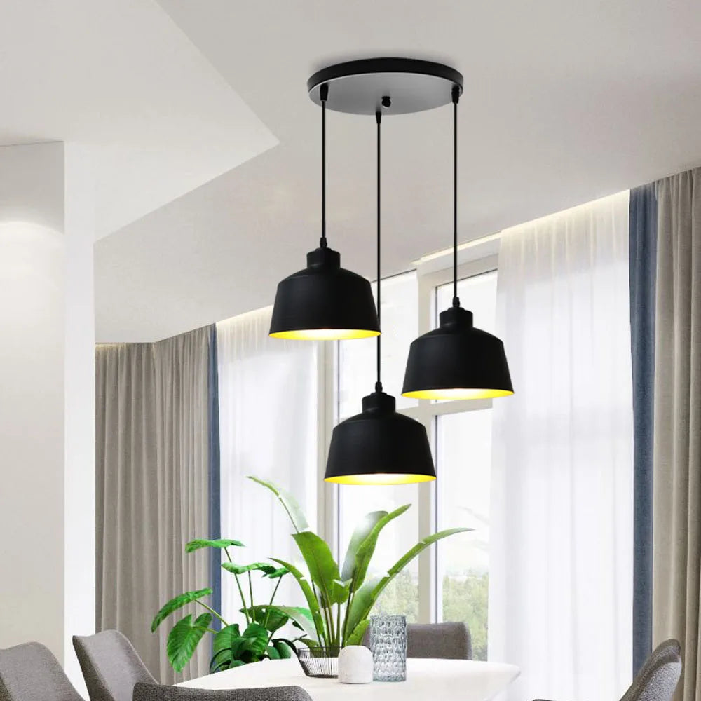 suspension loft nordique moderne avec 3 suspensions pour cuisine