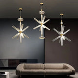 suspension postmoderne en verre transparent pour espaces modernes