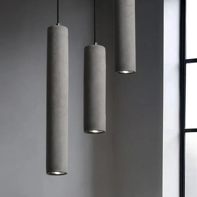 suspension moderne à led en béton pour décoration industrielle