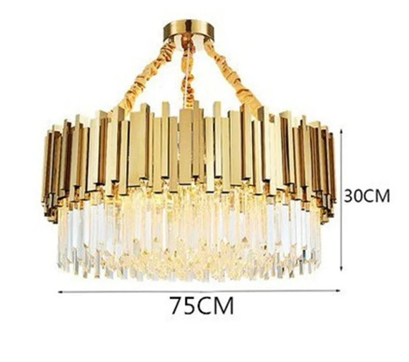 lustre moderne en cristal avec grande suspension à led