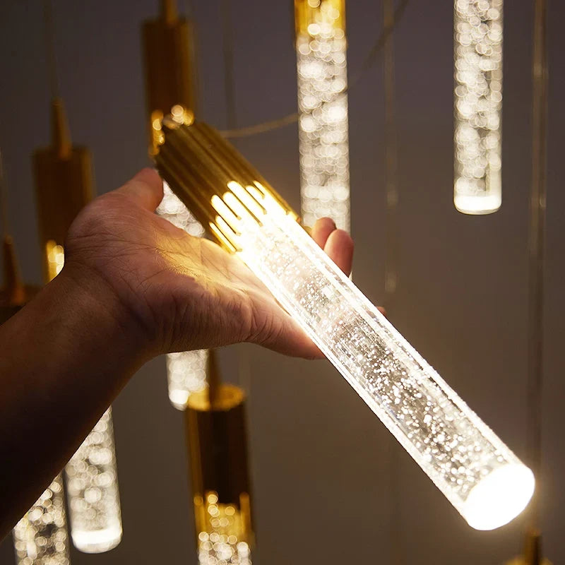 suspension en cristal de luxe avec télécommande pour chevet kistchen island led