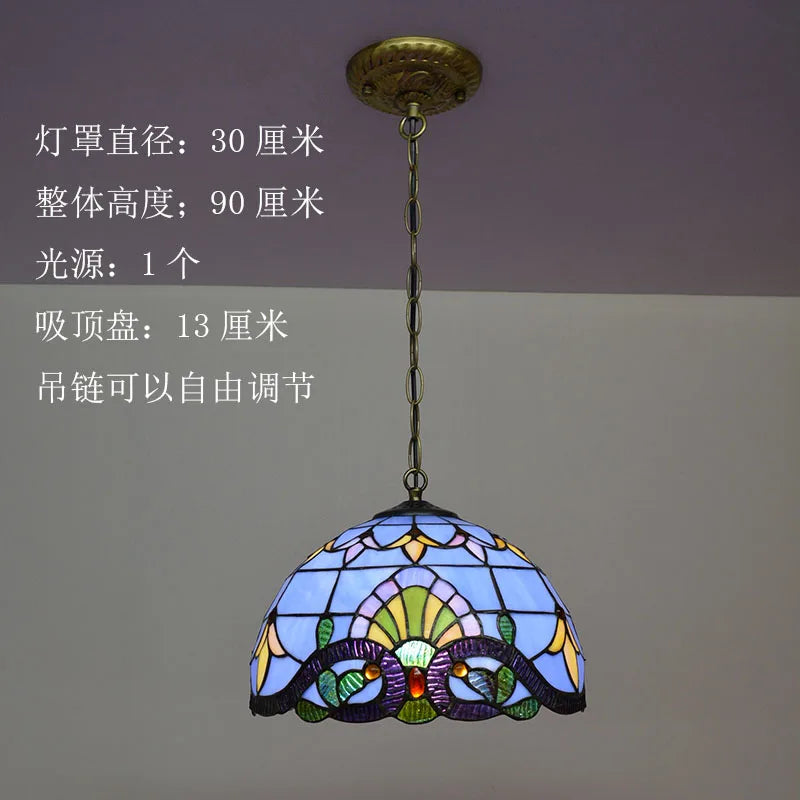 suspension baroque en verre teinté pour intérieur élégant