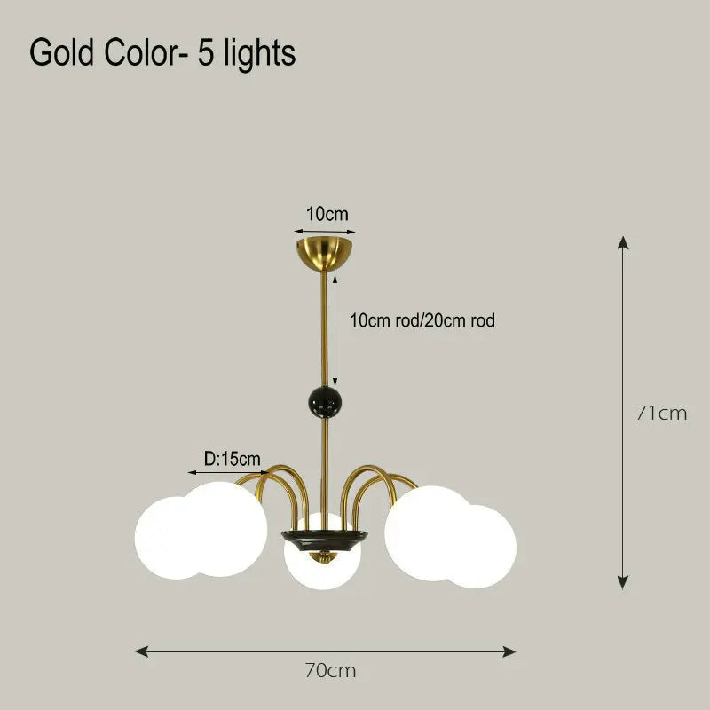 lustre nordique américain en verre led suspendu décoratif