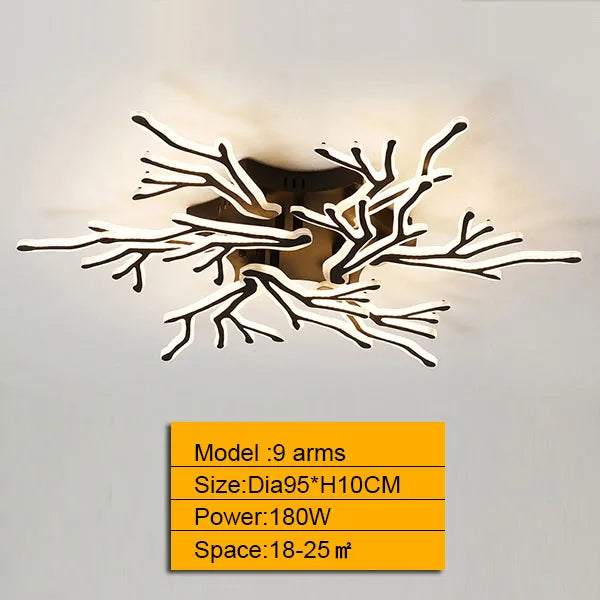 lustre moderne à bras multiples avec télécommande en aluminium acrylique