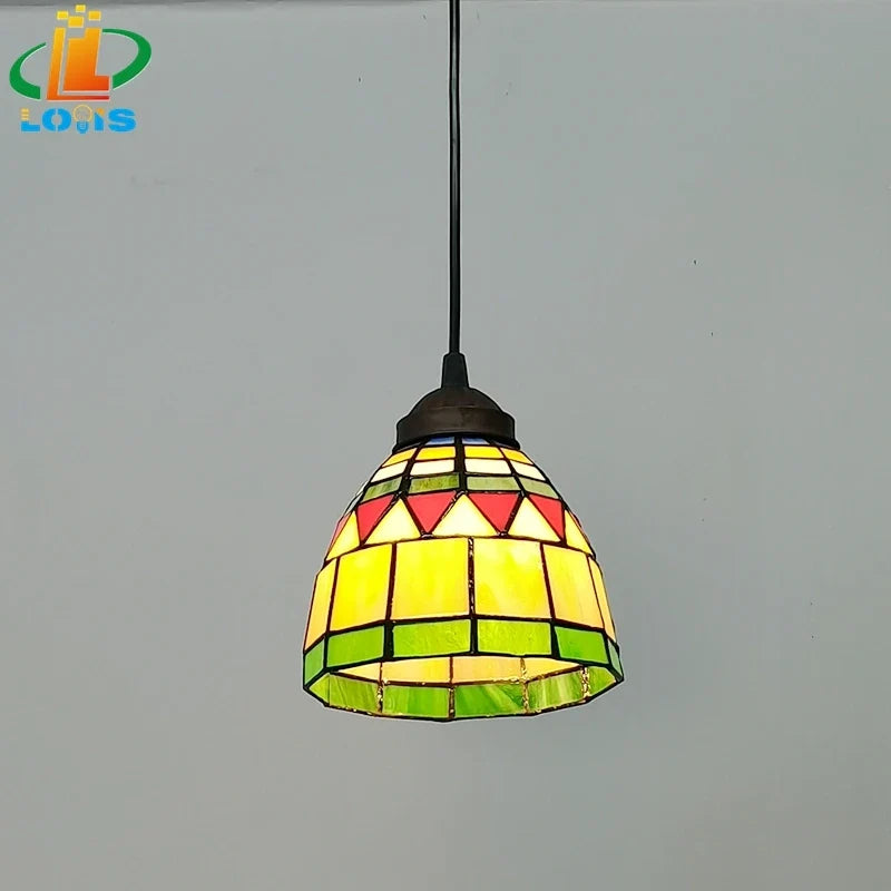 lustre tiffany vintage en verre pour intérieur et jardin