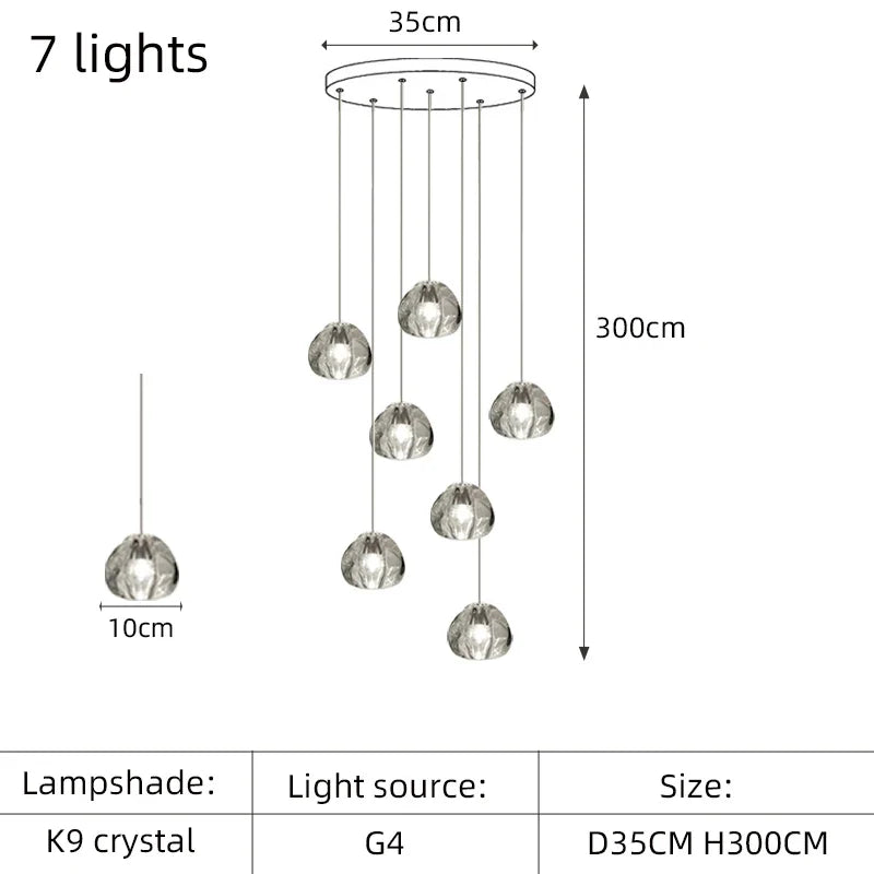 lustre led moderne en cristal design élégant pour espaces raffinés