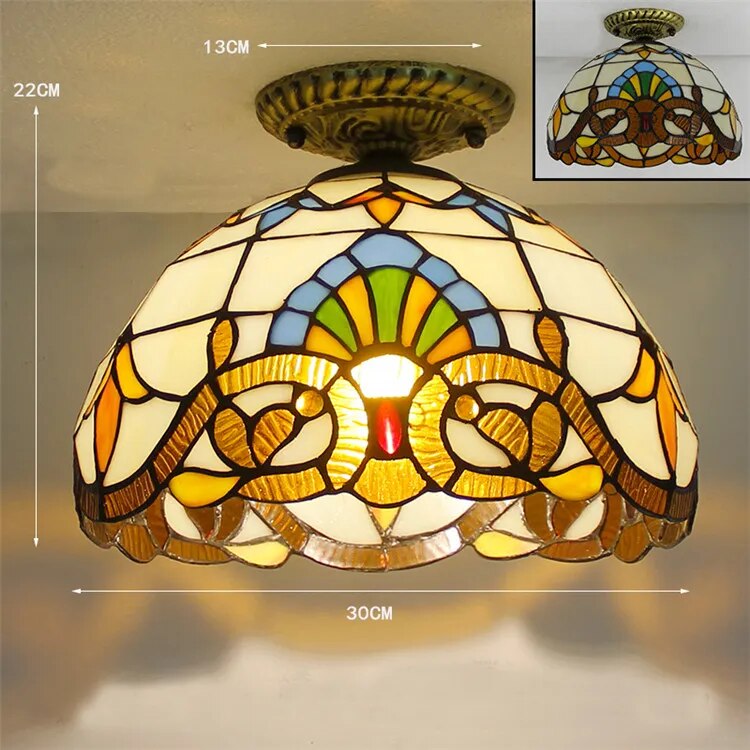 Plafonnier Led en verre créatif moderne avec ampoule 7W E27