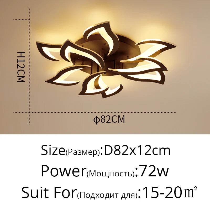 Plafonnier fleur avec pétales à LED en acrylique