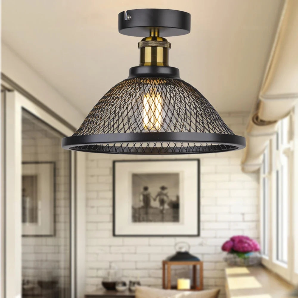 plafonnier moderne à leds style vintage industriel rétro loft