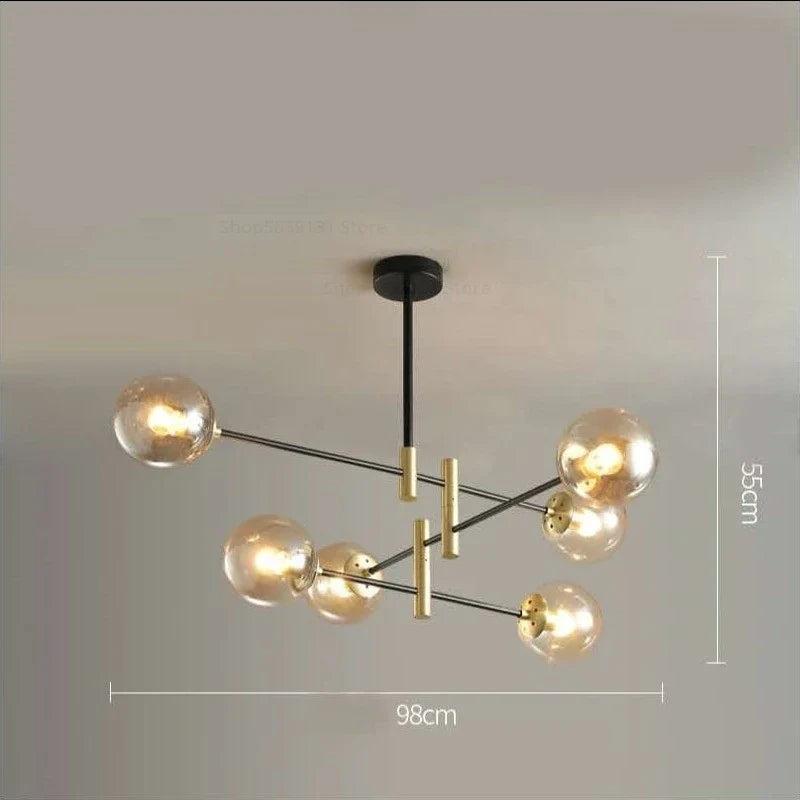 lustre led moderne boule de verre nordique luminaires créatifs