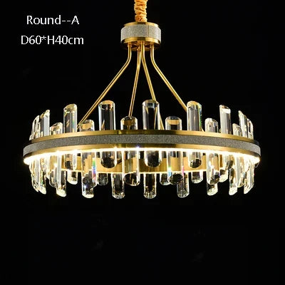 lustre en cristal rond design postmoderne pour un intérieur créatif