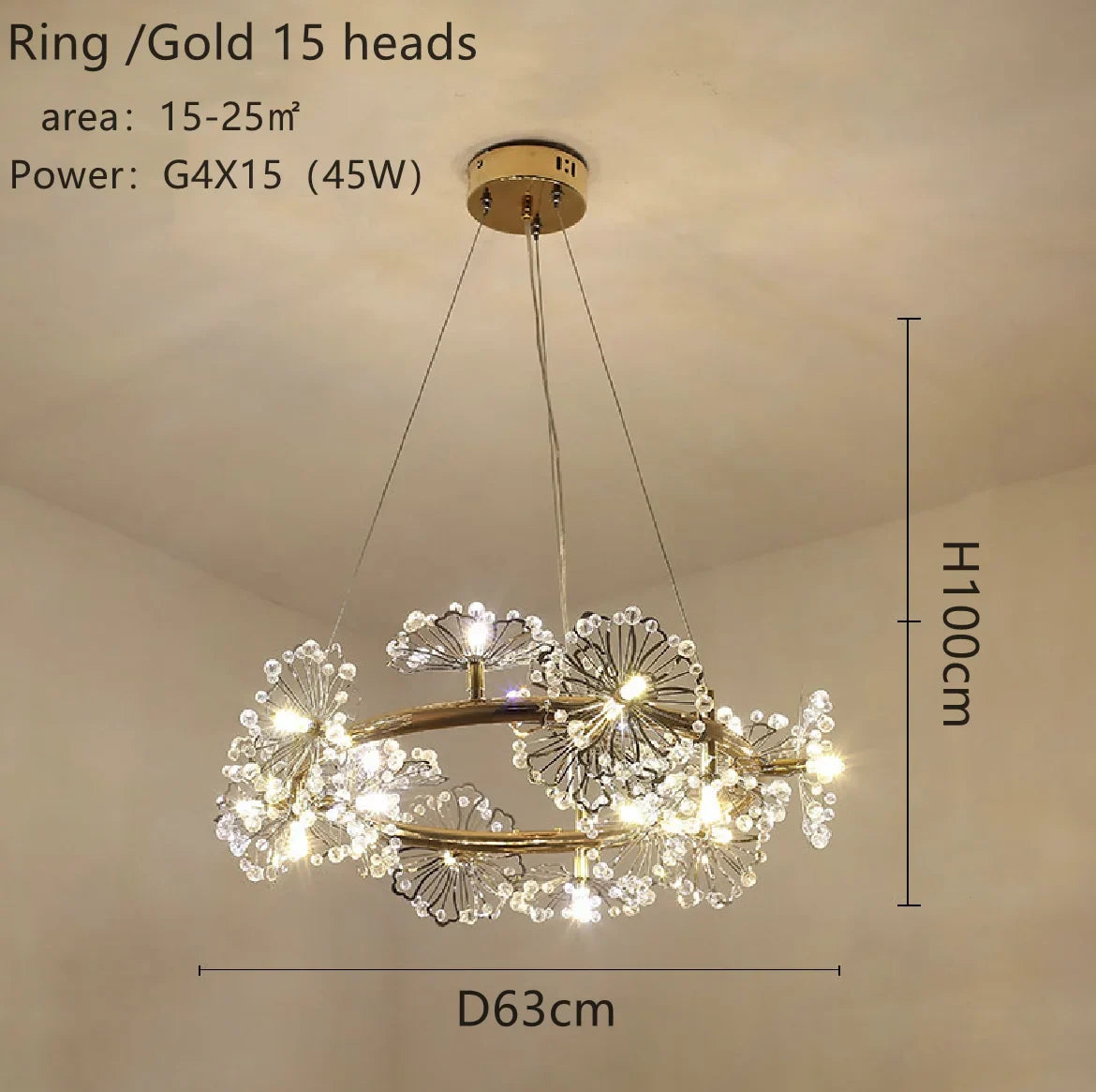 lustre moderne luxe en led pour éclairage intérieur