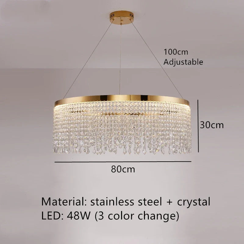 lustre moderne en cristal pour décoration intérieure élégante