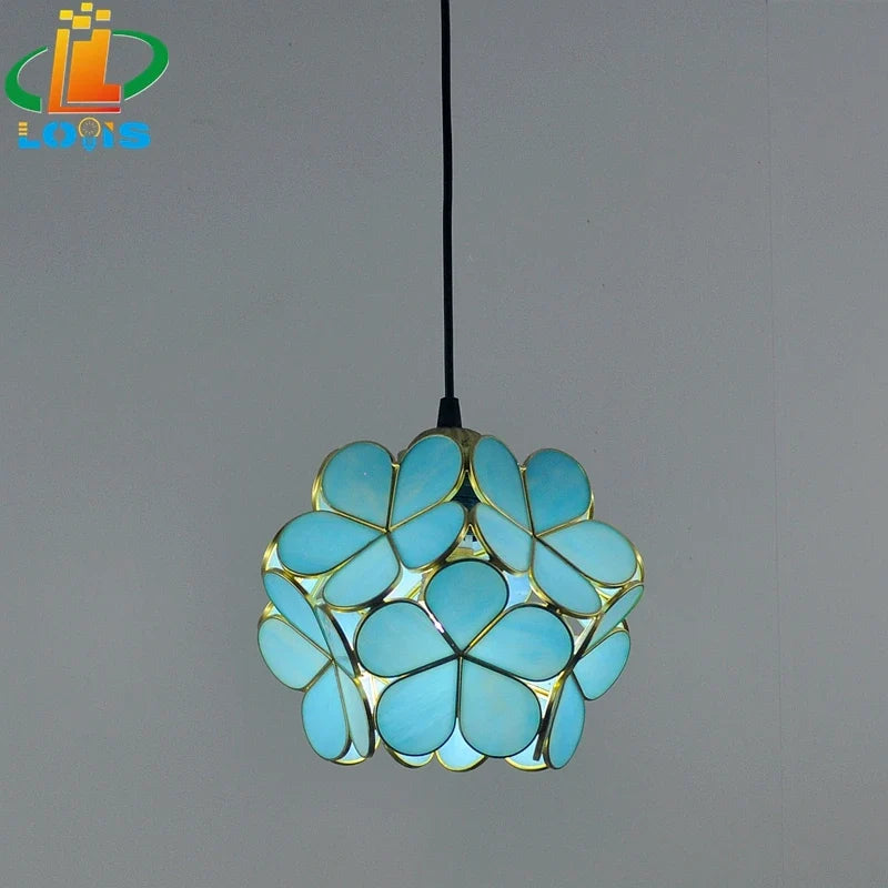 lampe à pétales en verre style nordique pour décoration intérieure