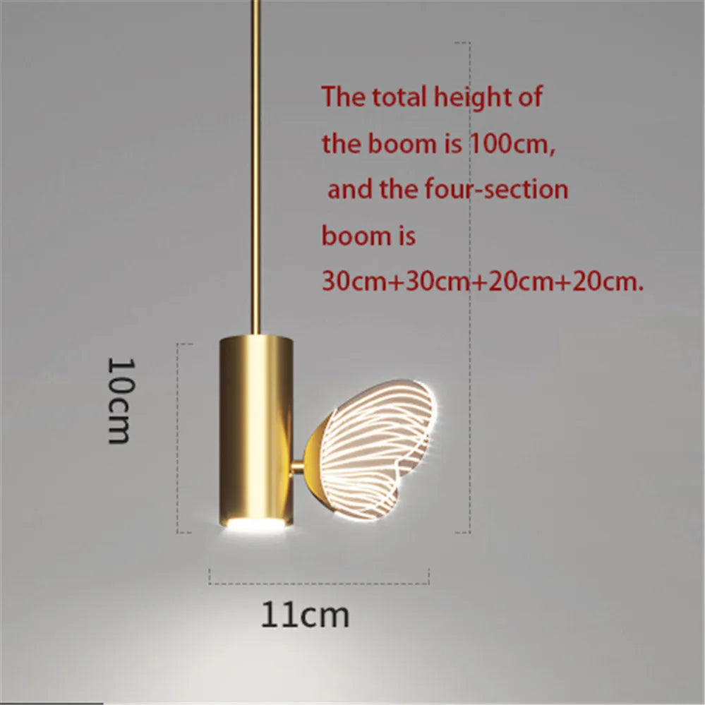 suspension papillon nordique led artistique pour restaurants et cafés