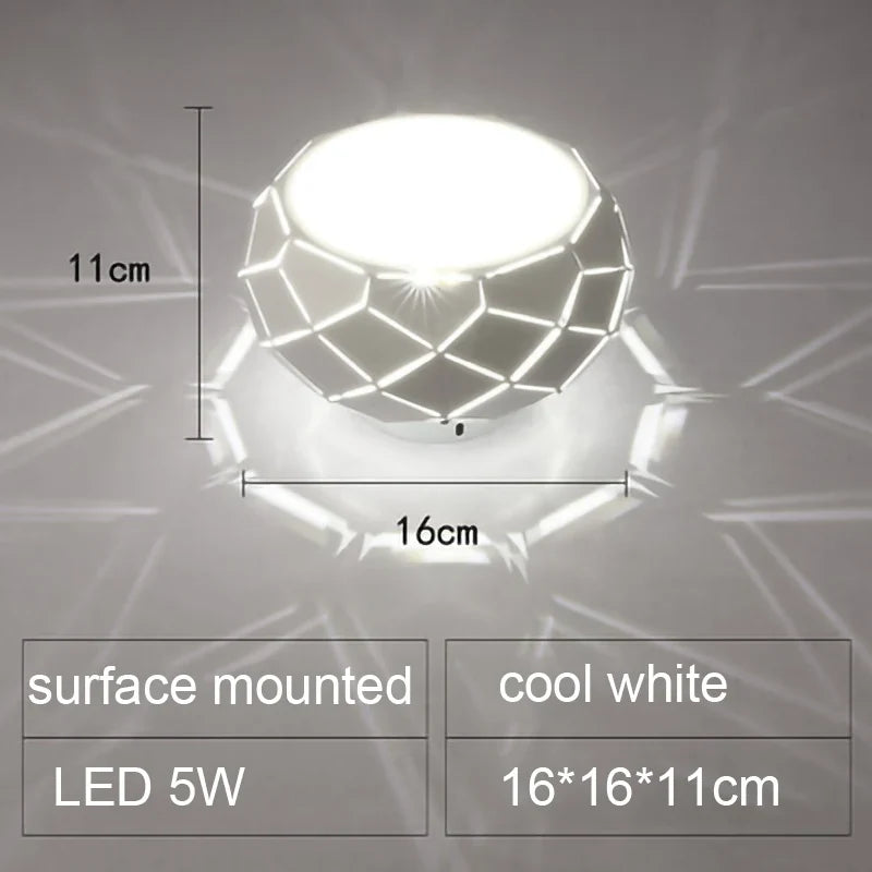 Plafonnier LED moderne simplicité 5W 12W
