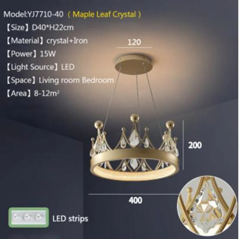 lustre moderne en cristal design nordique pour éclairage intérieur