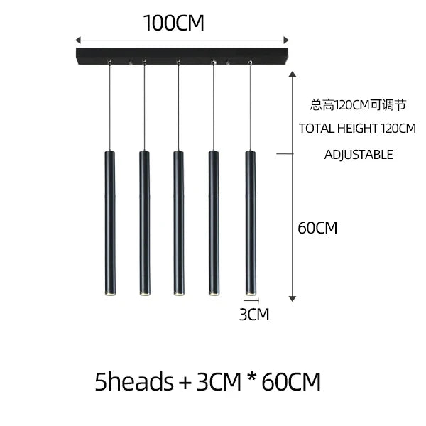 lampe cylindrique moderne nordique pour restaurant à LED