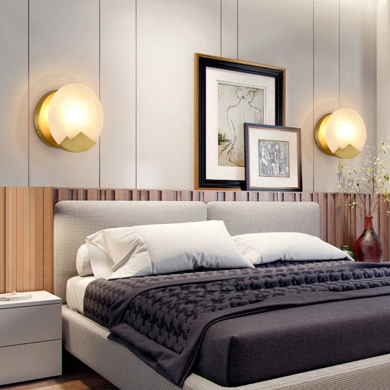 applique murale à led en marbre design minimaliste pour intérieur élégant