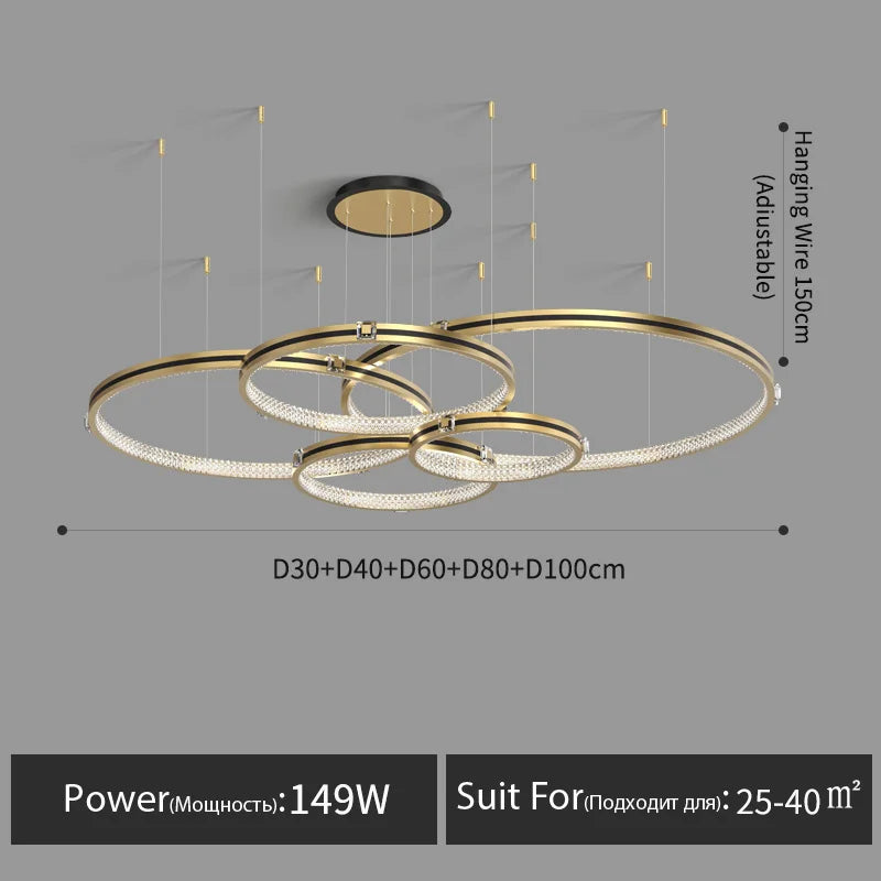 lustre en cristal moderne pour hall et restaurant luxe