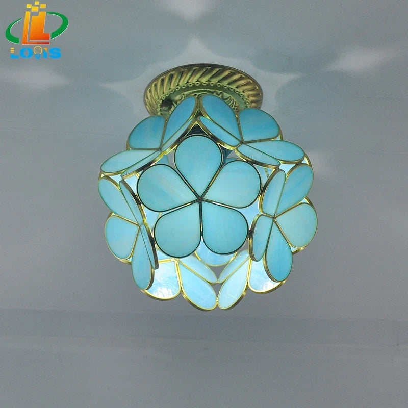 lampe à pétales en verre style nordique pour décoration intérieure